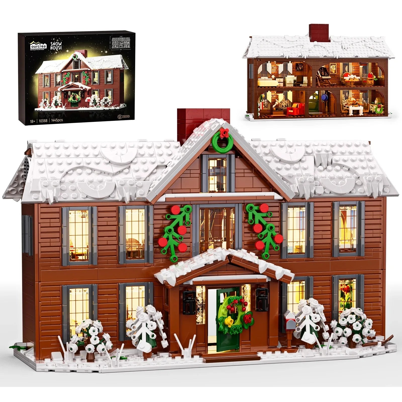 Orchard House Little Women Winter Village building block set, 1445 pieces